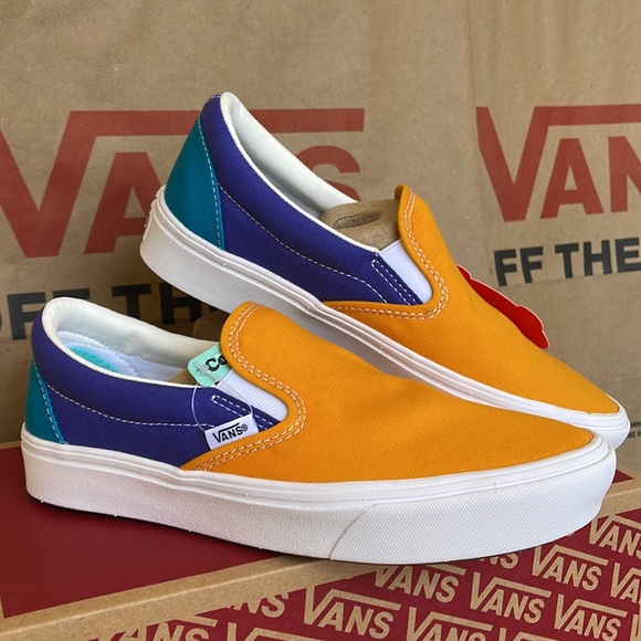 Vans Comfycush Slip-On Multi Block Multi/True White sneakers Men’s - Picture 7 of 16